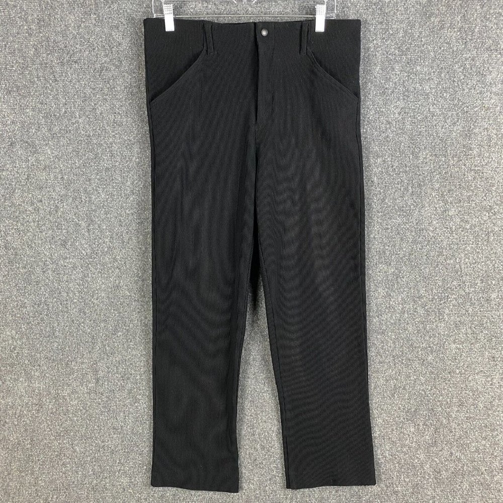 Vintage International Male Pants Medium Black Polyester Blend Men's Adults M
